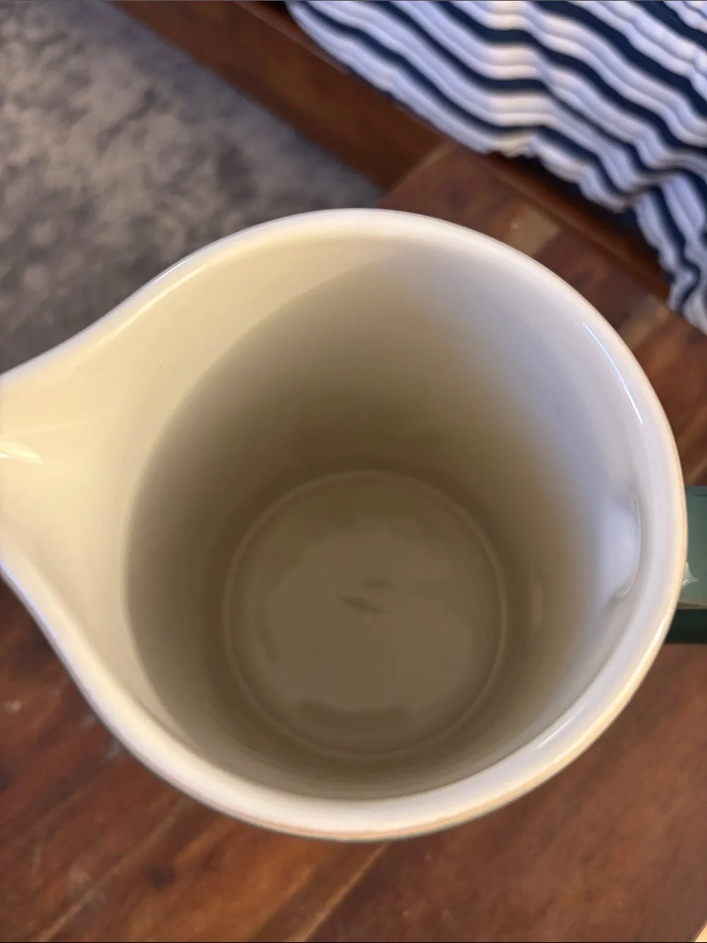 Le Creuset Deep Green Stoneware Pitcher with Handle